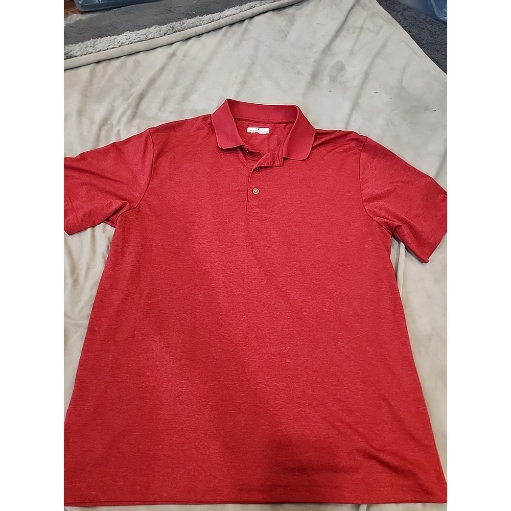 Grand Slam Performance Men's Red Golf Polo Shirt Short Sleeve, Size Large